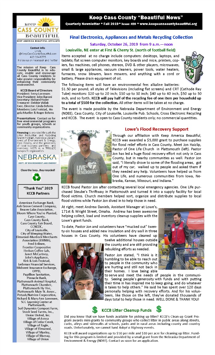 2019 fall Newsletter pg1 