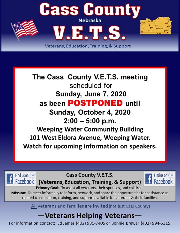 Cass County VETS June 7 2020 2