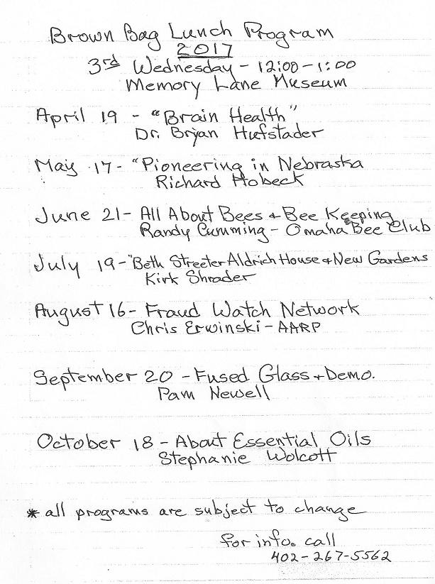 Brown Bag Lunch Program